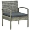 VidaXL - Tuin Fauteuil - Grijs - Poly Rattan -Geselecteerde Tuinmeubelwinkel 1000158730