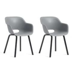 Keter Noa Tuinstoel - 2 Stuks - 55x56,5x80cm - Metalen Frame - Grijs