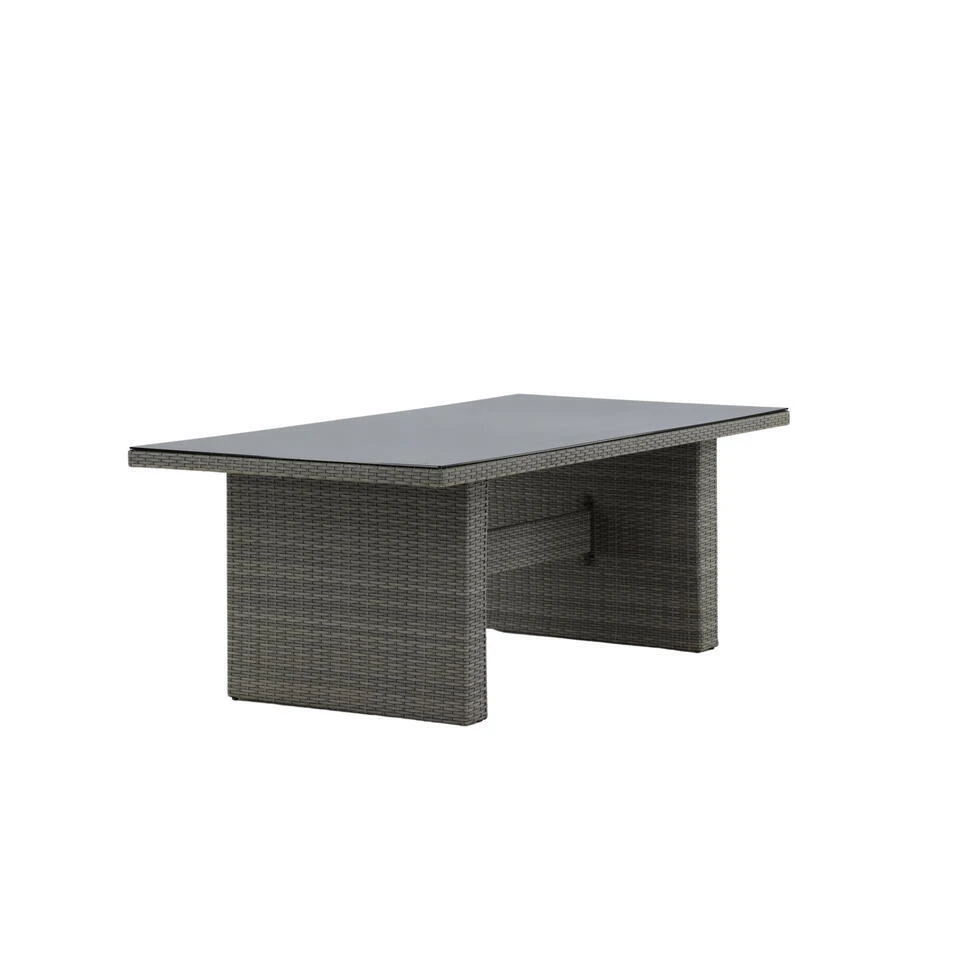 Fjôrd Tuintafel Grijs Wicker/Glas - 200x100x74cm - Padova 3 Fjôrd Tuintafel Grijs Wicker/Glas - 200x100x74cm - Padova