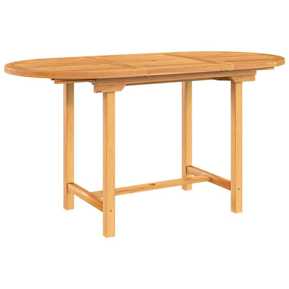 VidaXL - Tuintafel - Bruin - Massief Teakhout - 110-160x80x75 Cm - Verlengbaar 3 VidaXL - Tuintafel - Bruin - Massief Teakhout - 110-160x80x75 Cm - Verlengbaar