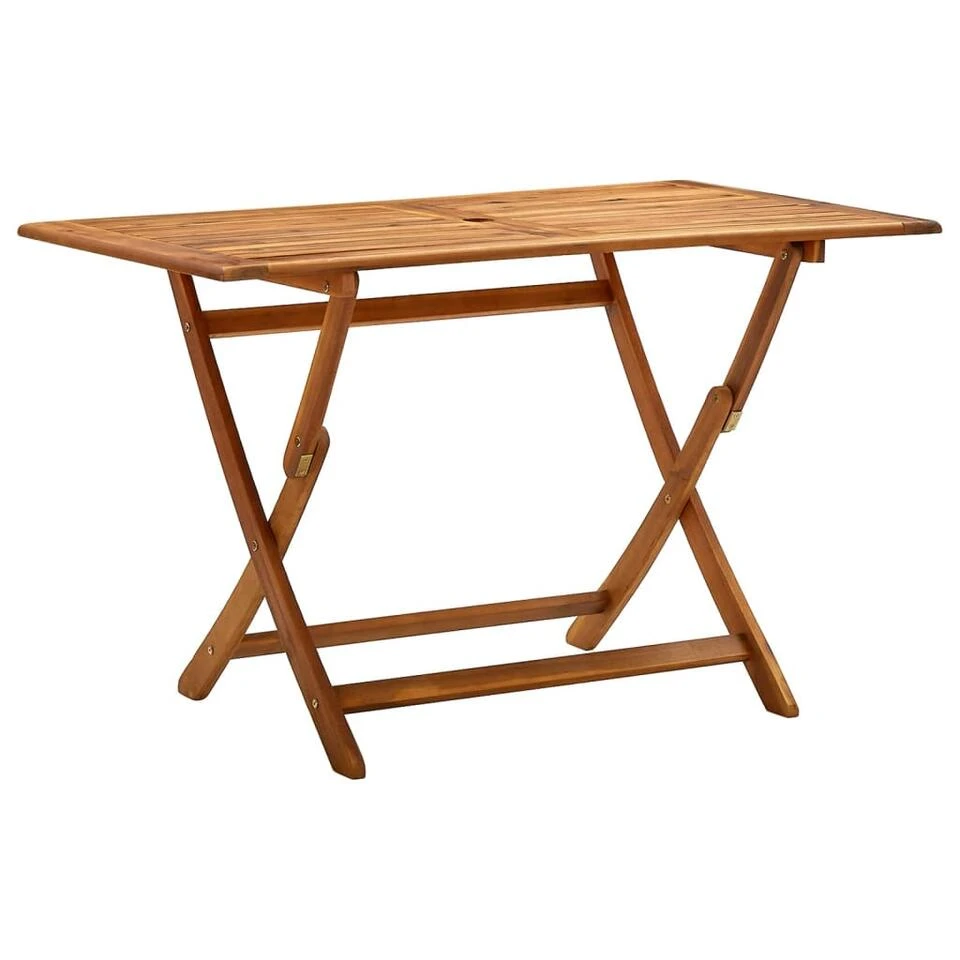 VidaXL - Tuintafel Inklapbaar - Bruin -Massief Acaciahout - 120 X 70 X 75 Cm 3 VidaXL - Tuintafel Inklapbaar - Bruin -Massief Acaciahout - 120 X 70 X 75 Cm