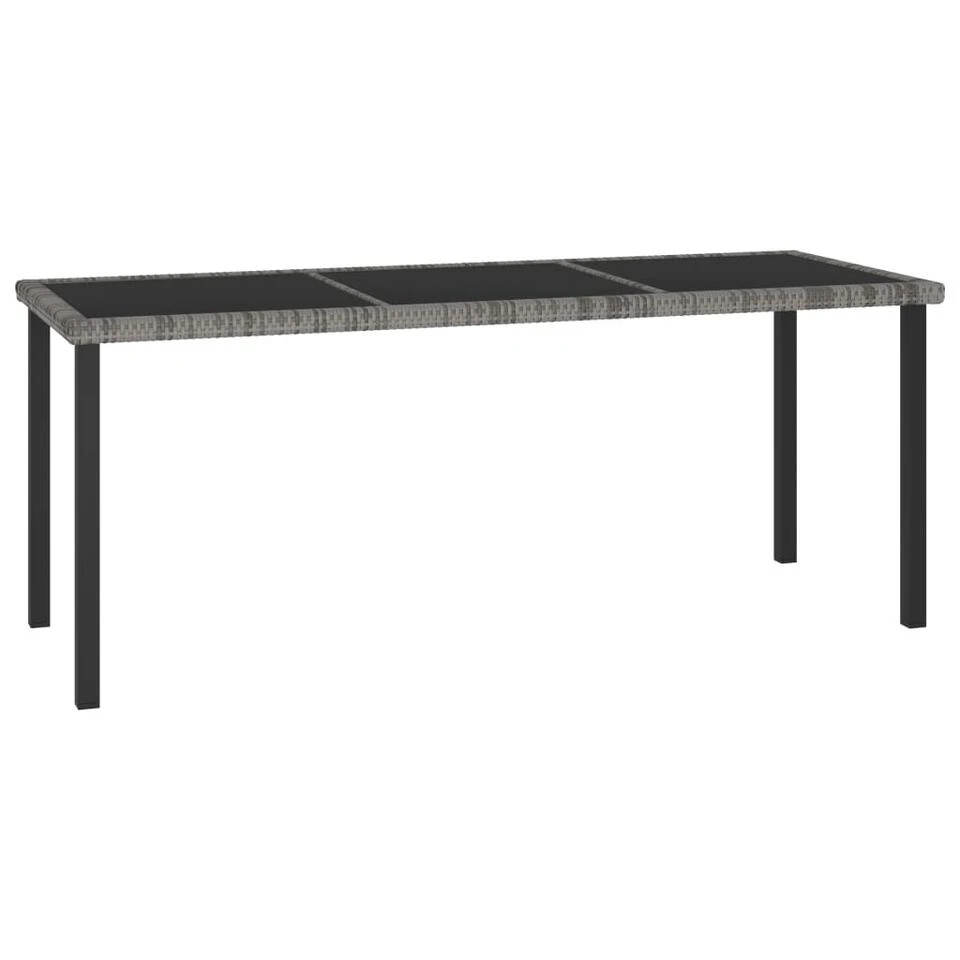 VidaXL - Tuintafel - Grijs - Poly Rattan - 180 X 70 X 73 Cm 3 VidaXL - Tuintafel - Grijs - Poly Rattan - 180 X 70 X 73 Cm