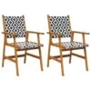 VidaXL - Tuinstoel - Bruin - Acaciahout - 2 Stuks -Geselecteerde Tuinmeubelwinkel 1000163213