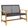 VidaXL - Tuinbank - Zwart - Poly Rattan En Acaciahout - 112 Cm 2 VidaXL - Tuinbank - Zwart - Poly Rattan En Acaciahout - 112 Cm -Geselecteerde Tuinmeubelwinkel 1000163410