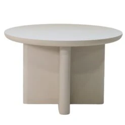 Tuintafel Rond 120cm - Beige Betonlook - Acryl Coating - Miso