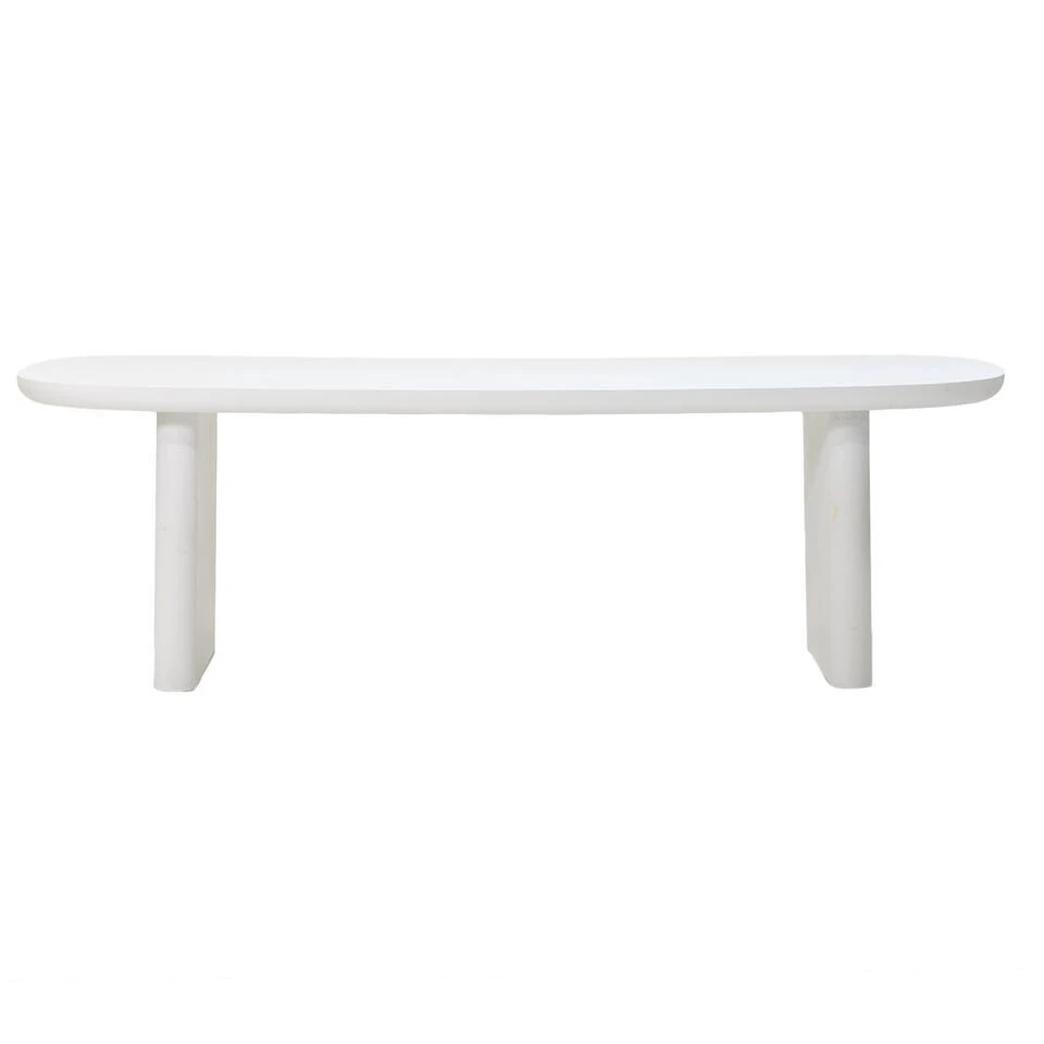 Tuintafel Deens Ovaal - Wit Betonlook - 240x100x75cm - Maya 3 Tuintafel Deens Ovaal - Wit Betonlook - 240x100x75cm - Maya