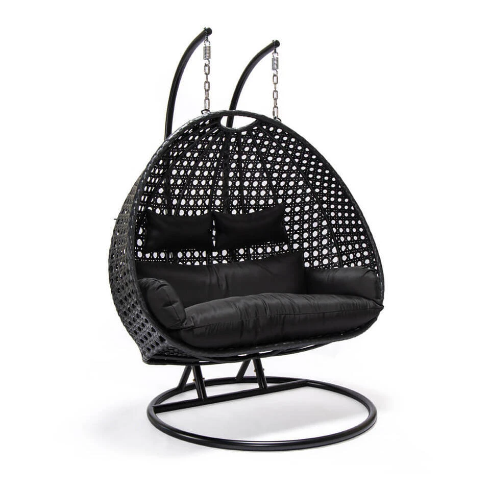 Merkloos HOME DELUXE Polyrotan Hangstoel TWIN Zwart Pure 3 Merkloos HOME DELUXE Polyrotan Hangstoel TWIN Zwart Pure
