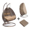 Merkloos HOME DELUXE Hangstoel TWIN Bruin Met Regenhoes -Geselecteerde Tuinmeubelwinkel 1000168978