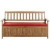 SOVANA - Tuinbank Met Opbergruimte - Lichthout/Rood - Acaciahout -Geselecteerde Tuinmeubelwinkel 1000170919