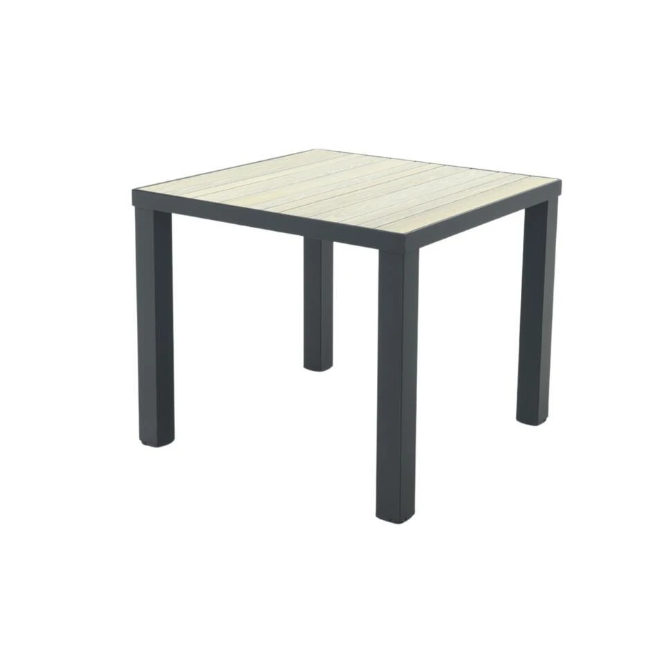 VDG Nola Tuintafel 90x90 Cm. - Antraciet/Houtlook 3 VDG Nola Tuintafel 90x90 Cm. - Antraciet/Houtlook