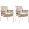 VidaXL - Tuinstoel - Beige - Poly Rattan - 53 X 60 X 85cm -Geselecteerde Tuinmeubelwinkel 1000172455