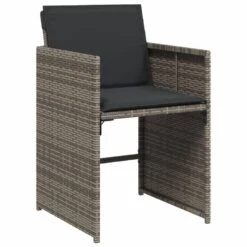 VidaXL - Tuinstoelen - Kussens - Grijs - Poly Rattan - 4 Stuks