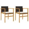VidaXL - Tuinstoelen - Kussens - Zwart - Poly Rattan - 2 Stuks - 55x55x78 Cm -Geselecteerde Tuinmeubelwinkel 1000172647