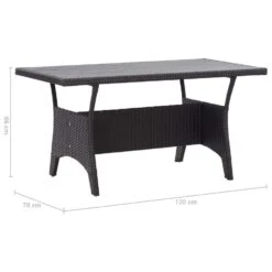 VidaXL - Tuintafel - Zwart - Poly Rattan - 120 X 70 X 66 Cm -Geselecteerde Tuinmeubelwinkel 10155a5eb041484b80d4055916b284f7
