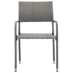 VidaXL - Stapelstoelen - Grijs - Poly Rattan - 2 Stuks -Geselecteerde Tuinmeubelwinkel 10a27d83ebbb4a3ba55c1f7d63deb94f