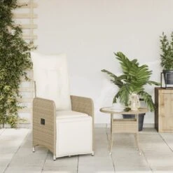 VidaXL - Verstelbare Tuinstoel Met Kussens - Beige - Poly Rattan -Geselecteerde Tuinmeubelwinkel 12eac2721b1c49f0aace1feb1c61e115