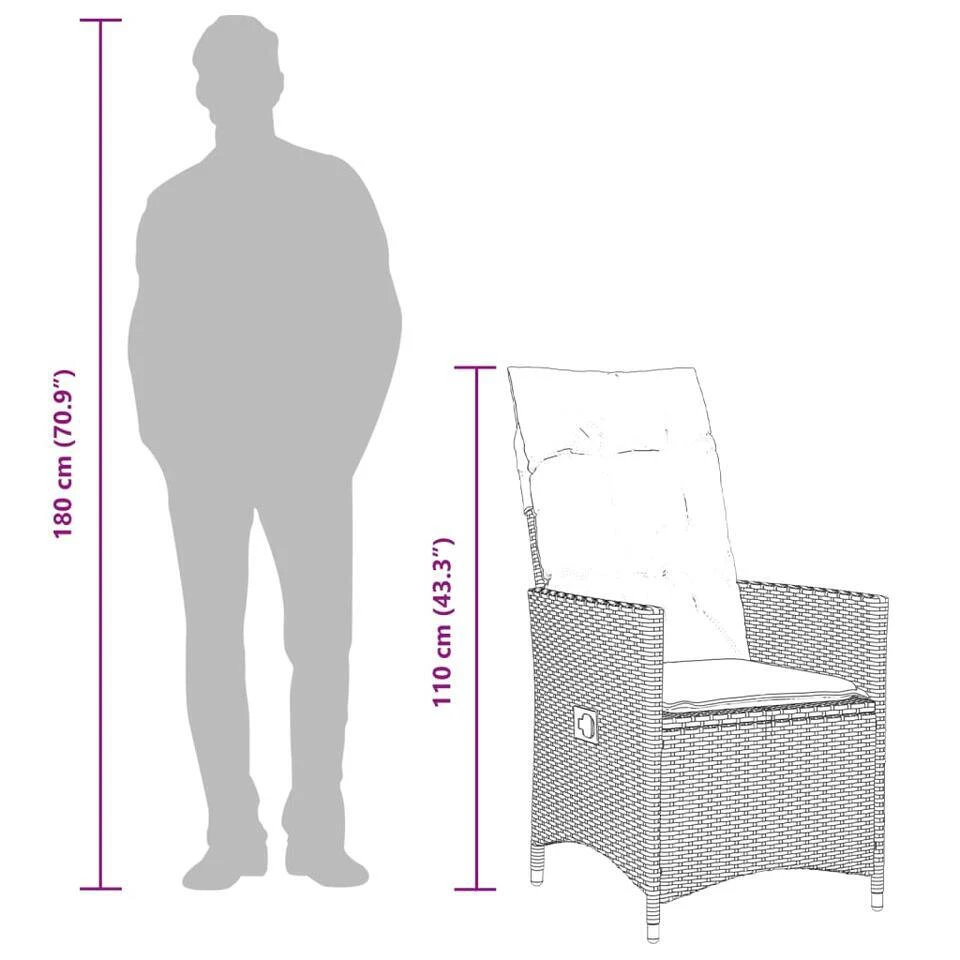 VidaXL - Tuinstoel - Zwart - Poly Rattan - 2 Stuks 12 VidaXL - Tuinstoel - Zwart - Poly Rattan - 2 Stuks - Afbeelding 10