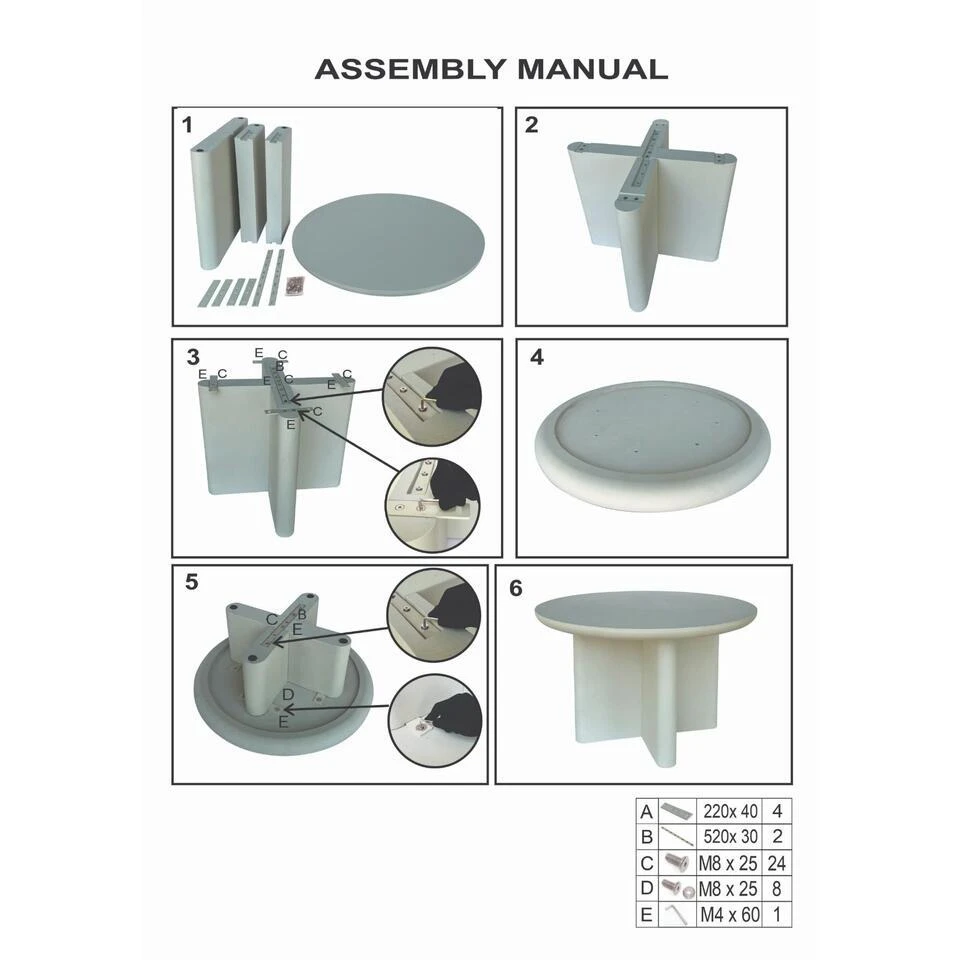 Tuintafel Rond 120cm - Beige Betonlook - Acryl Coating - Miso 7 Tuintafel Rond 120cm - Beige Betonlook - Acryl Coating - Miso - Afbeelding 5