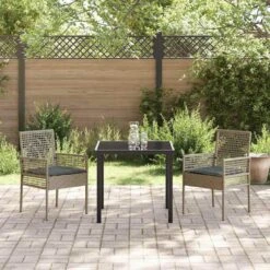 VidaXL - Tuinstoel - Grijs - Poly Rattan - 53 X 60 X 85cm -Geselecteerde Tuinmeubelwinkel 178e58536dff475fb463507cdc592a33