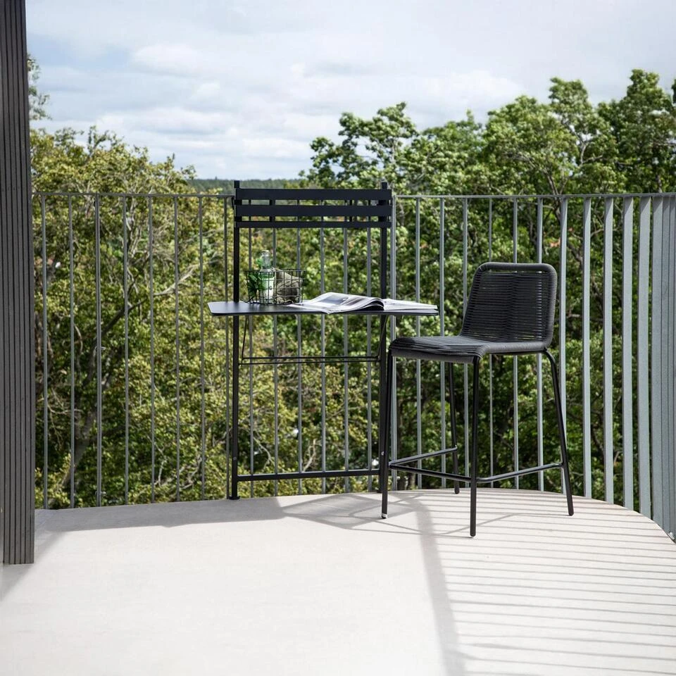 Fjôrd Balkontafel Zwart Metaal - 77x57x120cm - Opklapbaar - Borneo 4 Fjôrd Balkontafel Zwart Metaal - 77x57x120cm - Opklapbaar - Borneo - Afbeelding 2