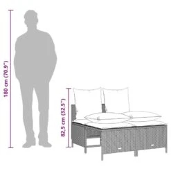 VidaXL - Loungeset - Grijs - Poly Rattan -Geselecteerde Tuinmeubelwinkel 19a5817dffb34dc4b1e9aaaaee97c574