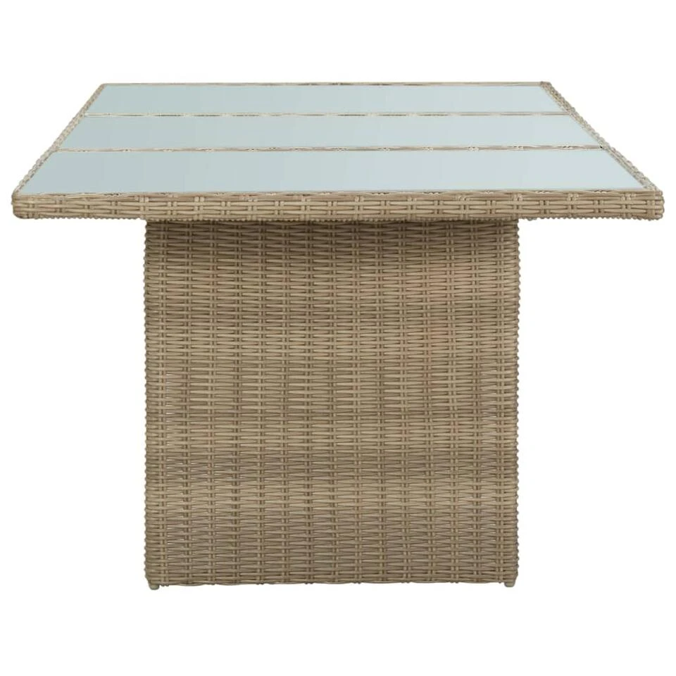 VidaXL - Tuintafel - Bruin - Glas En Poly Rattan - 200x100x74 Cm 5 VidaXL - Tuintafel - Bruin - Glas En Poly Rattan - 200x100x74 Cm - Afbeelding 3