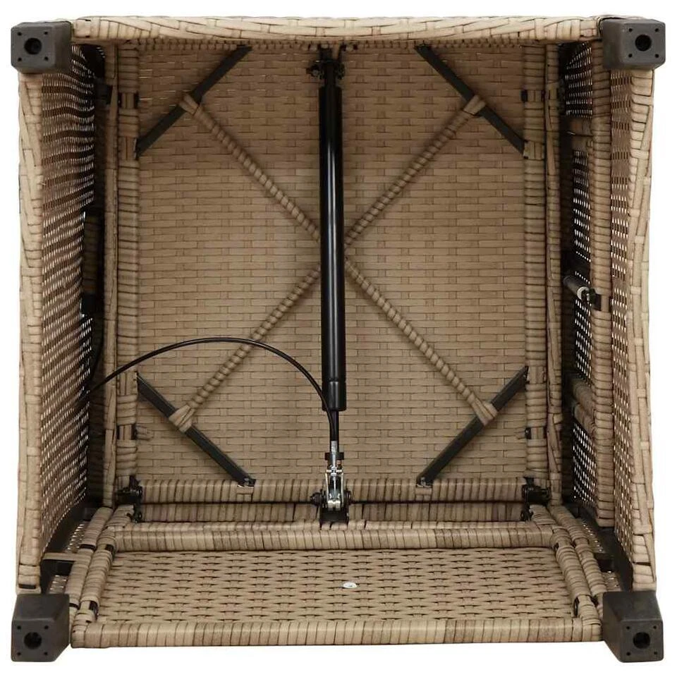 VidaXL - Verstelbare Tuinstoel Met Bijzettafel - Beige - Poly Rattan 12 VidaXL - Verstelbare Tuinstoel Met Bijzettafel - Beige - Poly Rattan - Afbeelding 10