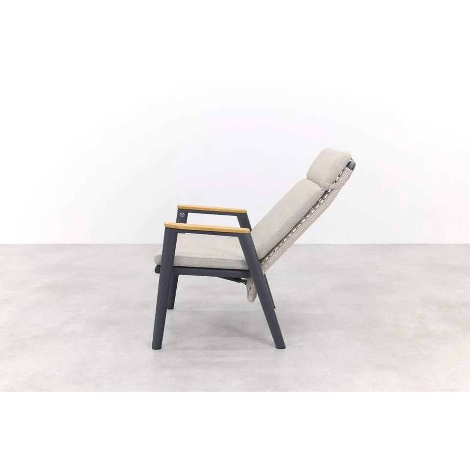 VDG Solaro Verstelbare Dining Tuinstoel - Light Rope / Teak Arm 13 VDG Solaro Verstelbare Dining Tuinstoel - Light Rope / Teak Arm - Afbeelding 11