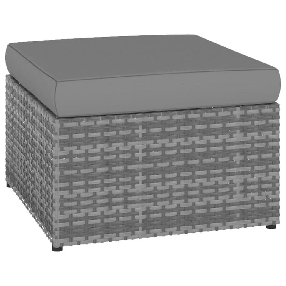 VidaXL - Tuinstoelen - Antraciet - Poly Rattan - Met Voetenbank 8 VidaXL - Tuinstoelen - Antraciet - Poly Rattan - Met Voetenbank - Afbeelding 6