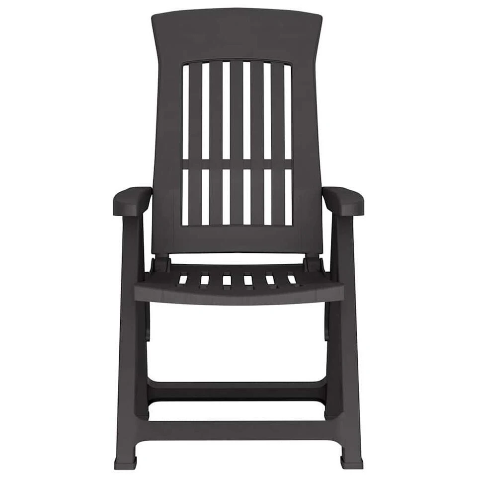 VidaXL - Verstelbare Tuinstoelen - Antraciet - Polypropyleen - 2 Stuks 7 VidaXL - Verstelbare Tuinstoelen - Antraciet - Polypropyleen - 2 Stuks - Afbeelding 5