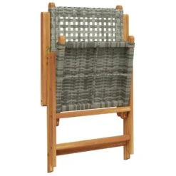 VidaXL - Tuinstoelen - Grijs - Acaciahout En Poly Rattan - 2 Stuks -Geselecteerde Tuinmeubelwinkel 25777dbf54ad432997d2a88a0606942b