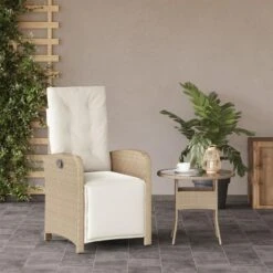 VidaXL - Verstelbare Tuinstoel Met Voetensteun - Beige - Poly Rattan 15 VidaXL - Verstelbare Tuinstoel Met Voetensteun - Beige - Poly Rattan -Geselecteerde Tuinmeubelwinkel 25fc1848340642ceb8154594c190c903