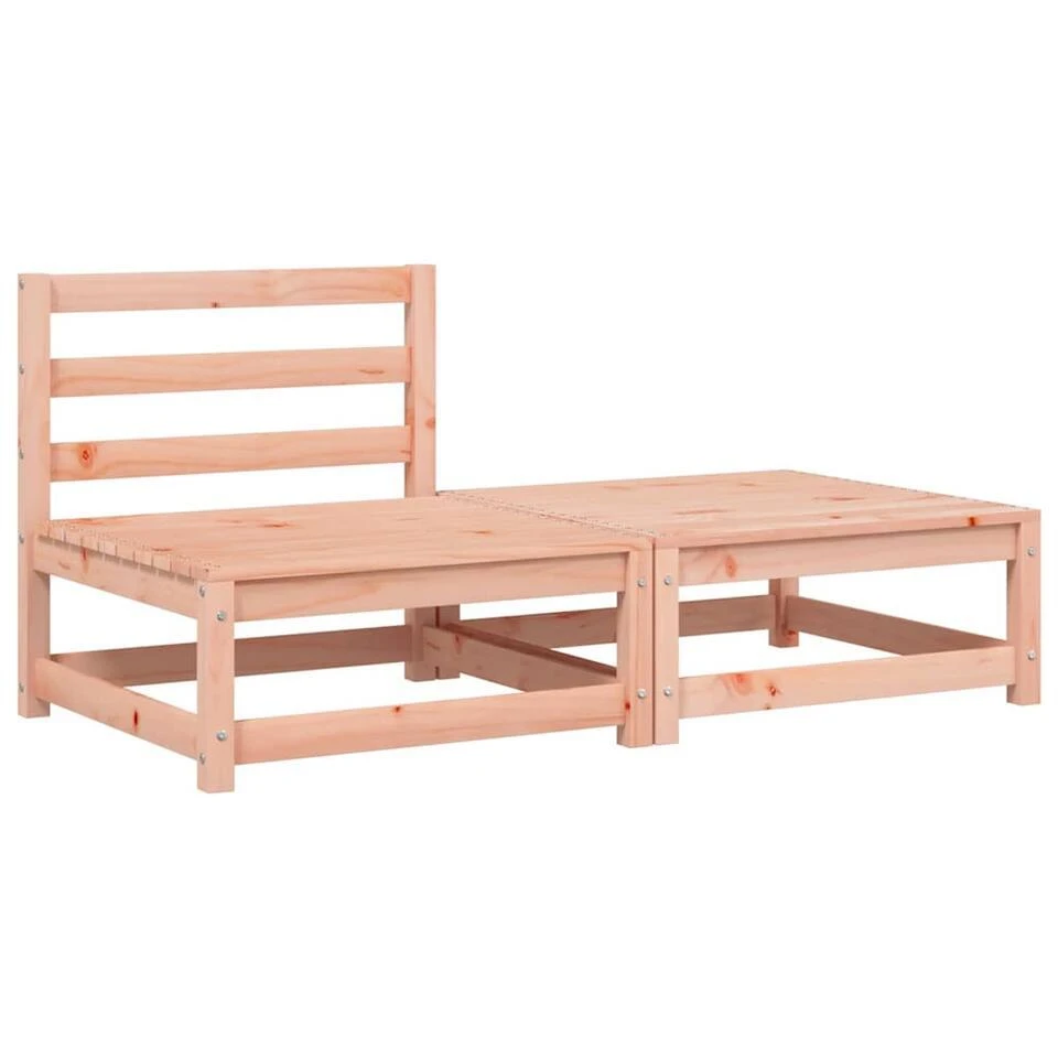 VidaXL - Tuinbank Zonder Armleuningen - Bruin - Hout - Met Kussens En Voetenbank 6 VidaXL - Tuinbank Zonder Armleuningen - Bruin - Hout - Met Kussens En Voetenbank - Afbeelding 4