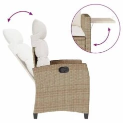 VidaXL - Verstelbare Tuinstoel Met Bijzettafel - Beige - Poly Rattan 21 VidaXL - Verstelbare Tuinstoel Met Bijzettafel - Beige - Poly Rattan -Geselecteerde Tuinmeubelwinkel 2ac66b9cad8f4528a134e4f22c01cb60