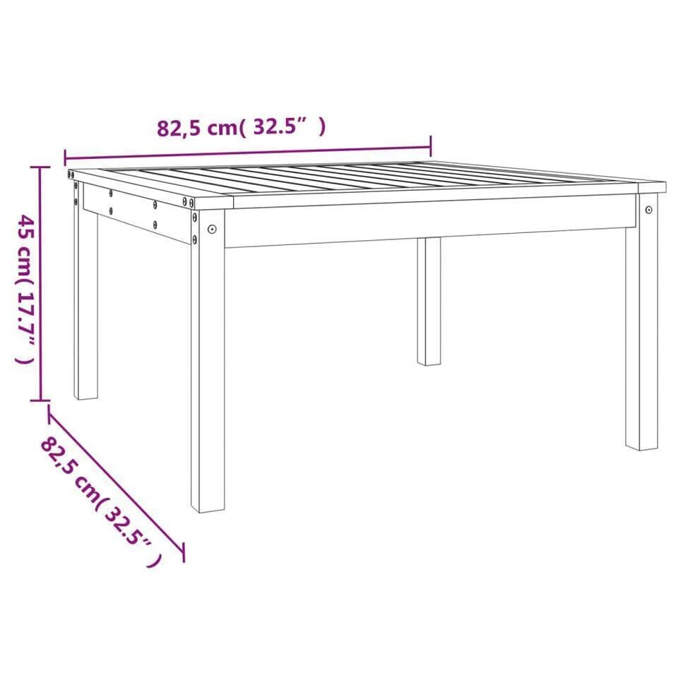 VidaXL - Tuintafel - Zwart - Massief Grenenhout - 82.5 X 82.5 X 45 Cm 10 VidaXL - Tuintafel - Zwart - Massief Grenenhout - 82.5 X 82.5 X 45 Cm - Afbeelding 8