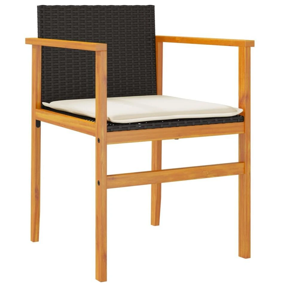 VidaXL - Tuinstoelen - Kussens - Zwart - Poly Rattan - 2 Stuks - 55x55x78 Cm 6 VidaXL - Tuinstoelen - Kussens - Zwart - Poly Rattan - 2 Stuks - 55x55x78 Cm - Afbeelding 4