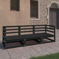 VidaXL Tuinbank 3-zits Massief Grenenhout Zwart -Geselecteerde Tuinmeubelwinkel 2ce757083e794e23b5a470d354f40aca