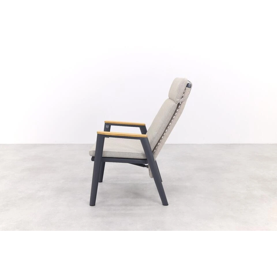 VDG Solaro Verstelbare Dining Tuinstoel - Light Rope / Teak Arm 11 VDG Solaro Verstelbare Dining Tuinstoel - Light Rope / Teak Arm - Afbeelding 9