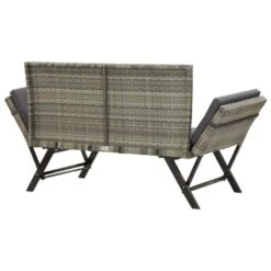 VidaXL - Tuinbank 2-in-1 - Grijs - Poly Rattan -176 Cm - Met Kussens -Geselecteerde Tuinmeubelwinkel 315b00e2c2cb4590ae92a8a4fe38d3eb