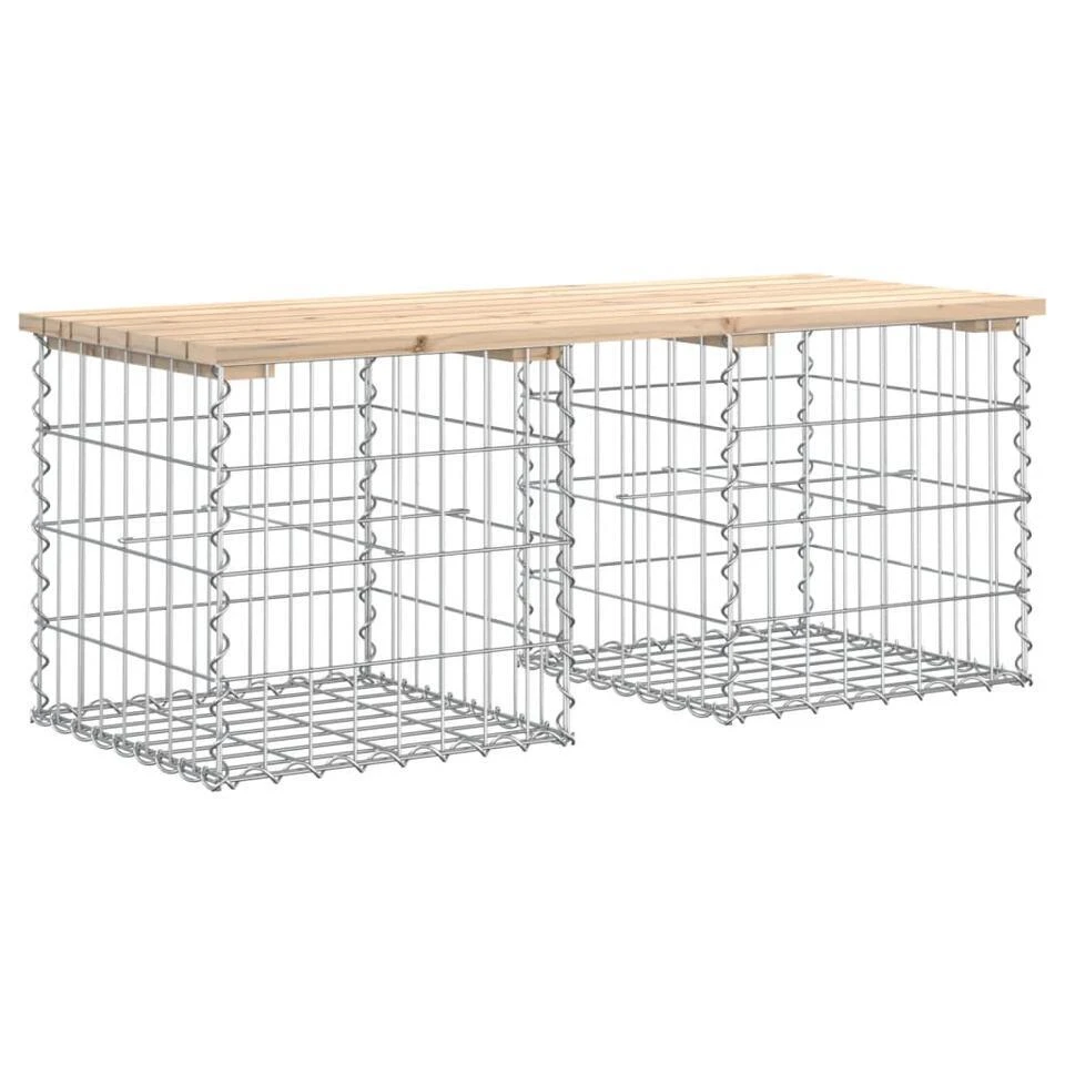 VidaXL - Tuinbank Schanskorfontwerp - Massief Grenenhout - 103x44x42 Cm 7 VidaXL - Tuinbank Schanskorfontwerp - Massief Grenenhout - 103x44x42 Cm - Afbeelding 5