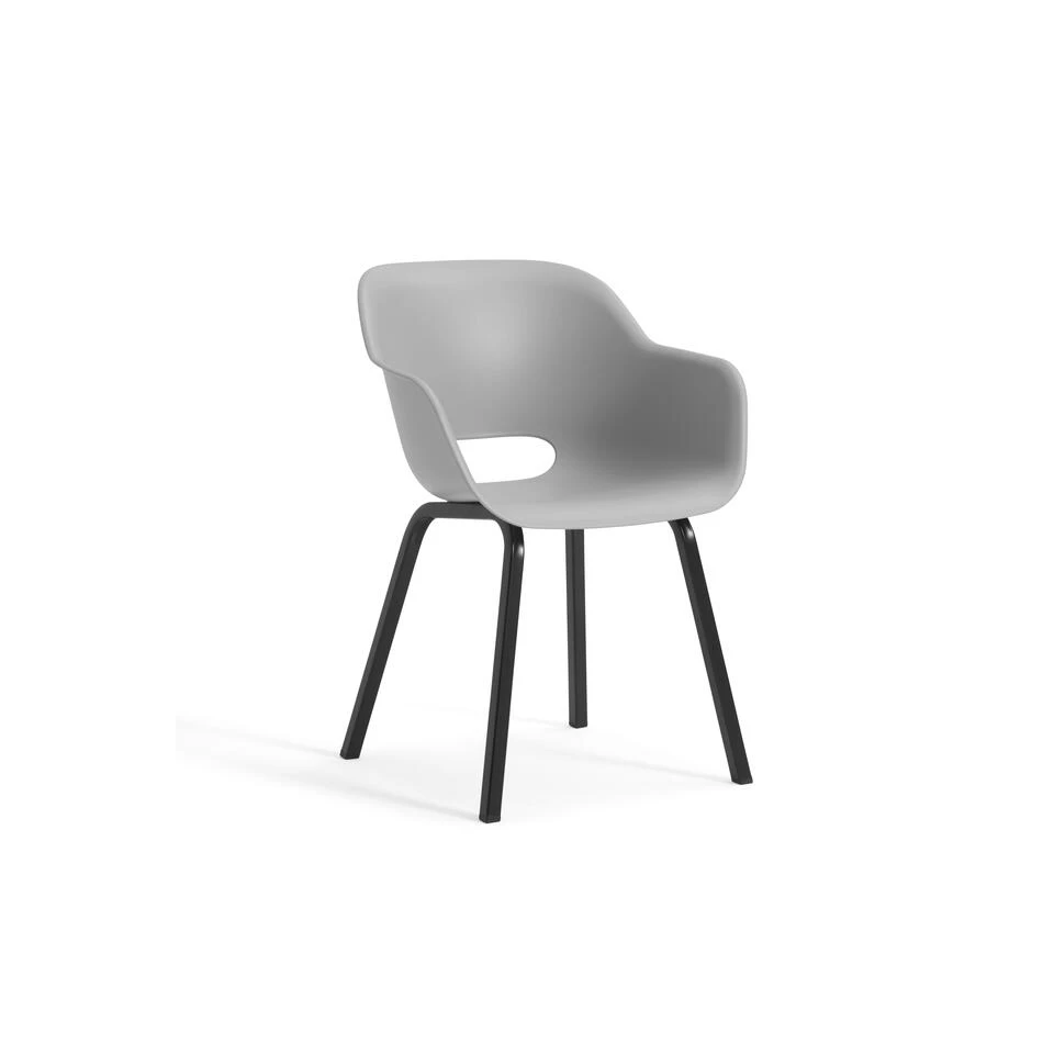 Keter Noa Tuinstoel - 2 Stuks - 55x56,5x80cm - Metalen Frame - Grijs 4 Keter Noa Tuinstoel - 2 Stuks - 55x56,5x80cm - Metalen Frame - Grijs - Afbeelding 2