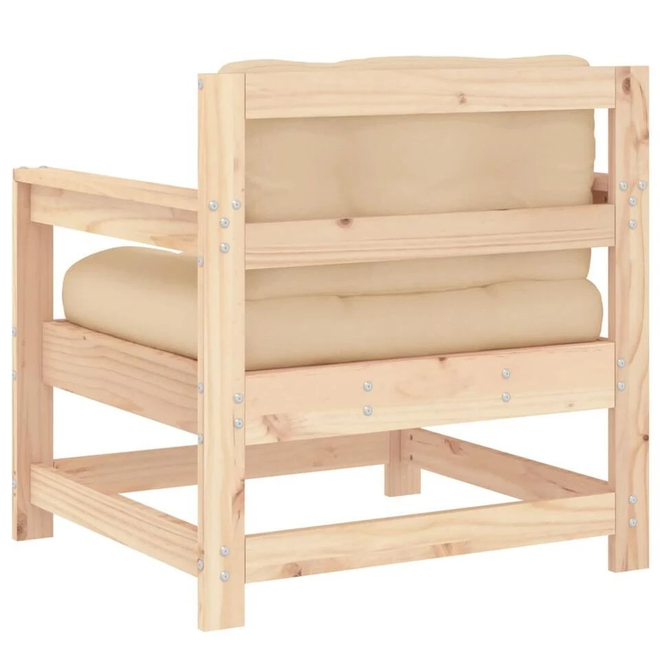 VidaXL - Tuinstoelen - Bruin - Grenenhout - 2 Stuks - Met Kussens 8 VidaXL - Tuinstoelen - Bruin - Grenenhout - 2 Stuks - Met Kussens - Afbeelding 6