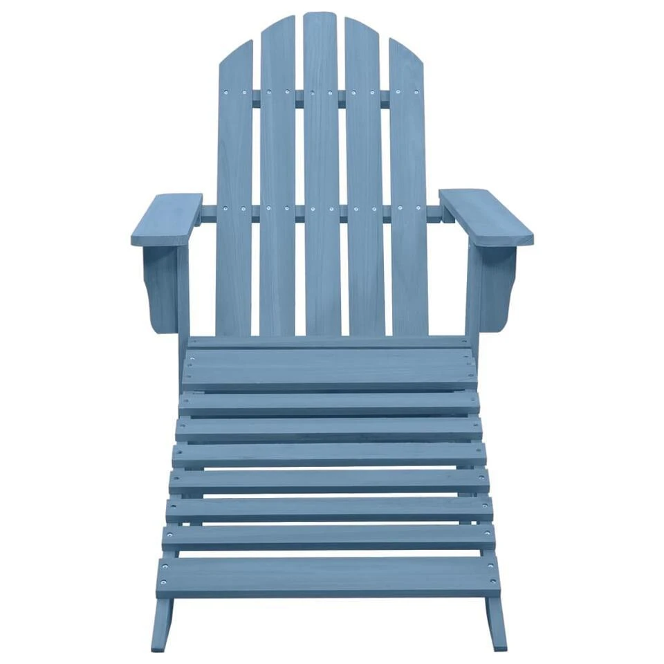VidaXL - Tuinstoel Adirondack - Blauw - Hout - Met Voetenbank 4 VidaXL - Tuinstoel Adirondack - Blauw - Hout - Met Voetenbank - Afbeelding 2