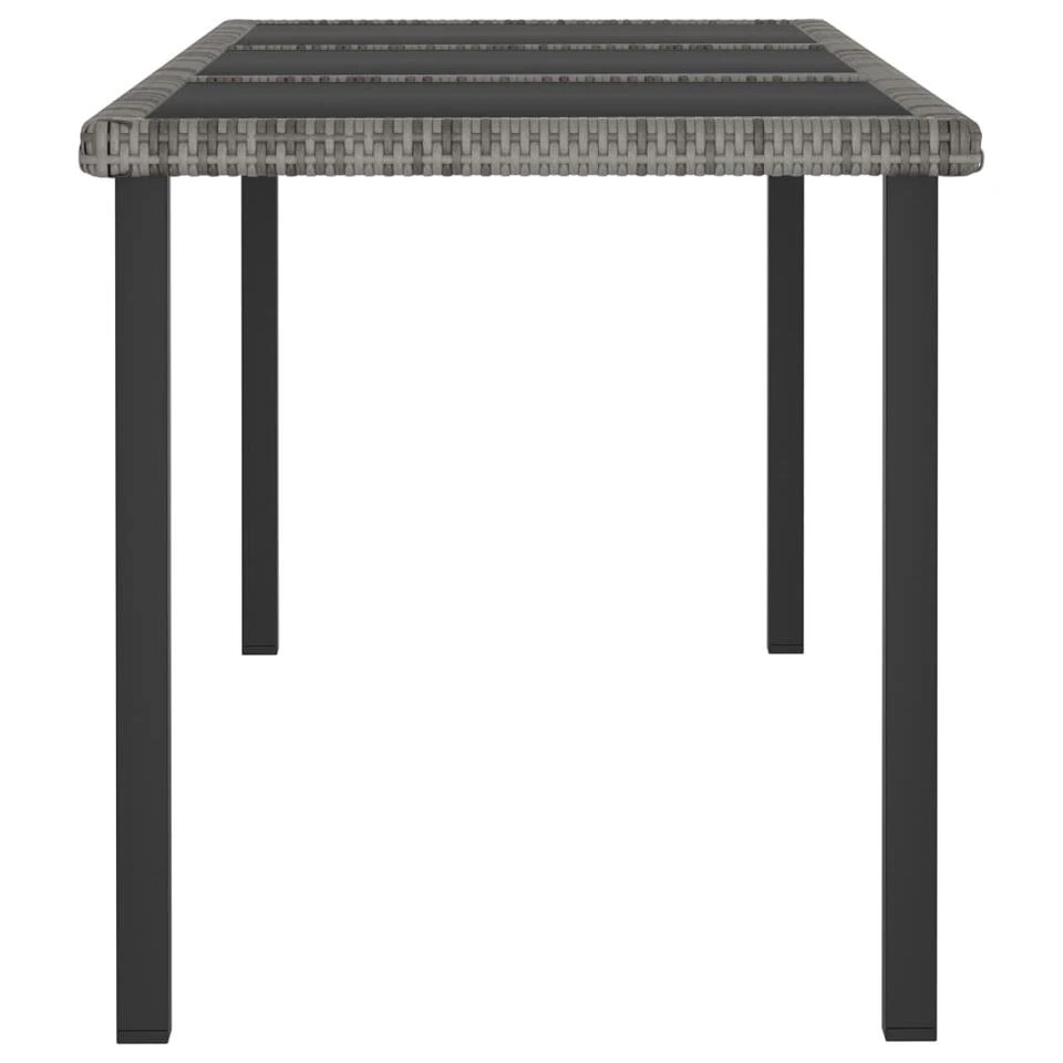 VidaXL - Tuintafel - Grijs - Poly Rattan - 180 X 70 X 73 Cm 5 VidaXL - Tuintafel - Grijs - Poly Rattan - 180 X 70 X 73 Cm - Afbeelding 3