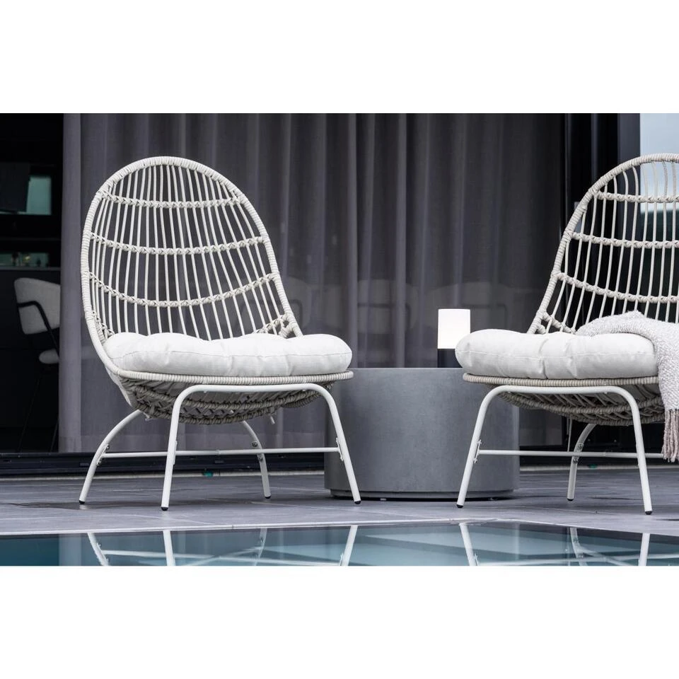 Svea - Ines Outdoor Loungestoel - Wicker - Wit 6 Svea - Ines Outdoor Loungestoel - Wicker - Wit - Afbeelding 4