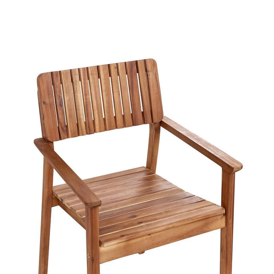 AGELLO- Tuinstoel Set Van 4 - Lichthout - Acaciahout 9 AGELLO- Tuinstoel Set Van 4 - Lichthout - Acaciahout - Afbeelding 7