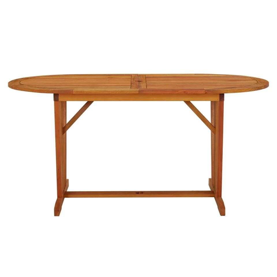 VidaXL - Tuintafel - Bruin - Massief Eucalyptushout - 160x85x75 Cm 4 VidaXL - Tuintafel - Bruin - Massief Eucalyptushout - 160x85x75 Cm - Afbeelding 2