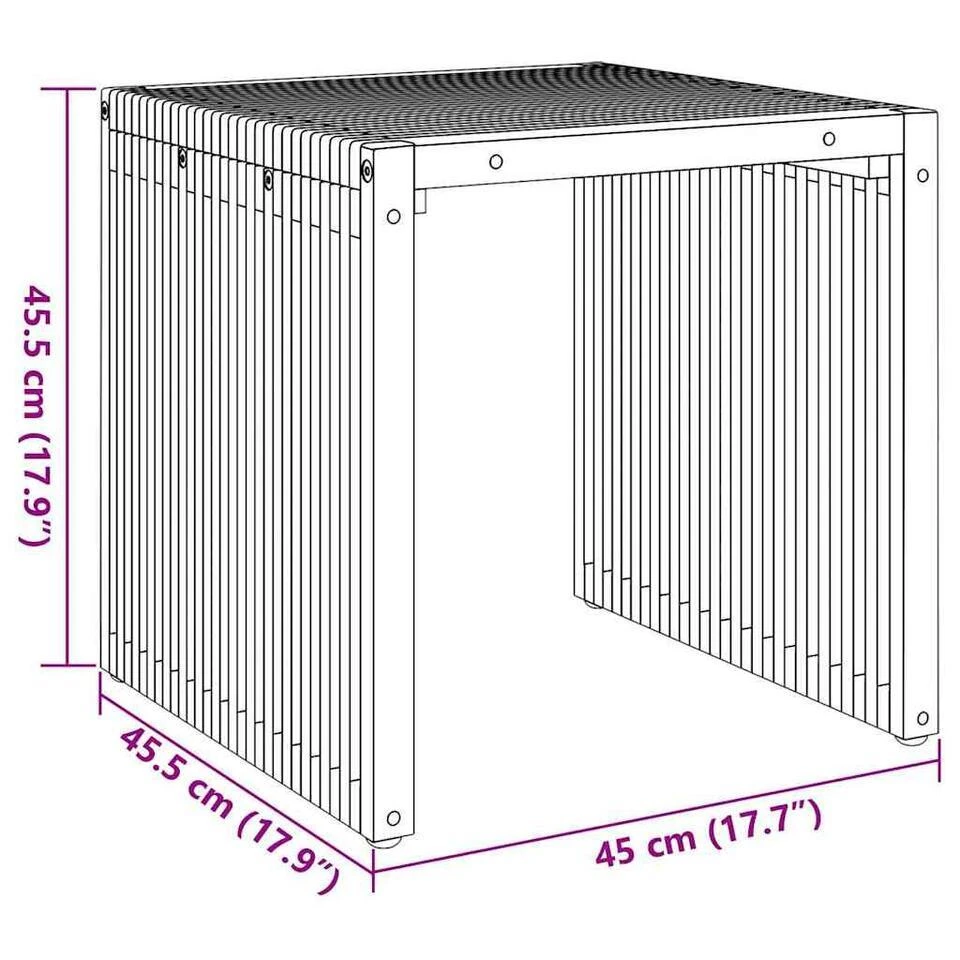 VidaXL - Terrastafel - Bruin - Massief Teakhout - 45 X 42.5 X 45 Cm 11 VidaXL - Terrastafel - Bruin - Massief Teakhout - 45 X 42.5 X 45 Cm - Afbeelding 9