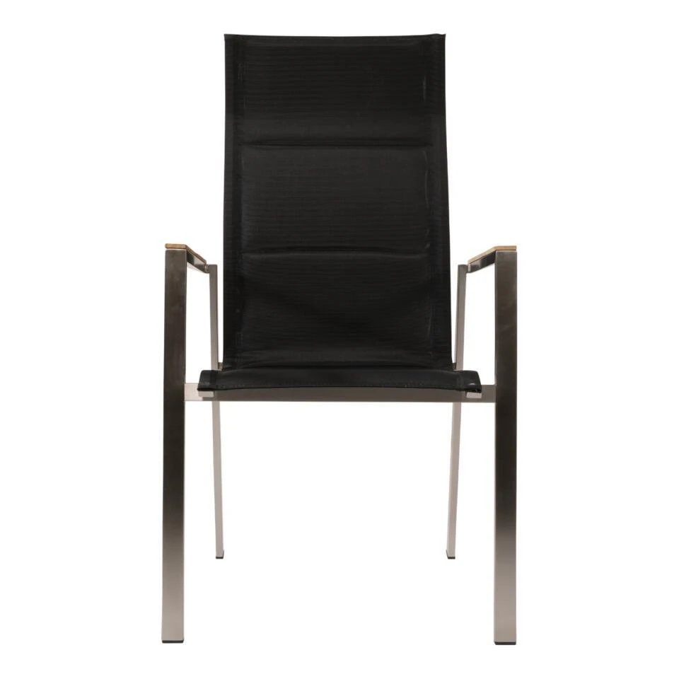 Les - Stapelstoel Hoge Rug Marmaris RVS - Zwart 4 Les - Stapelstoel Hoge Rug Marmaris RVS - Zwart - Afbeelding 2