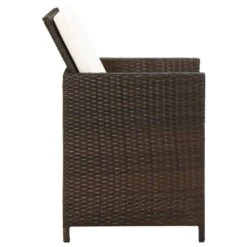 VidaXL - Diningstoelen - Kussens - Bruin - Poly Rattan - 4 Stuks - 52x56x85 Cm -Geselecteerde Tuinmeubelwinkel 442165059ae2489eaa8c10df75215c61